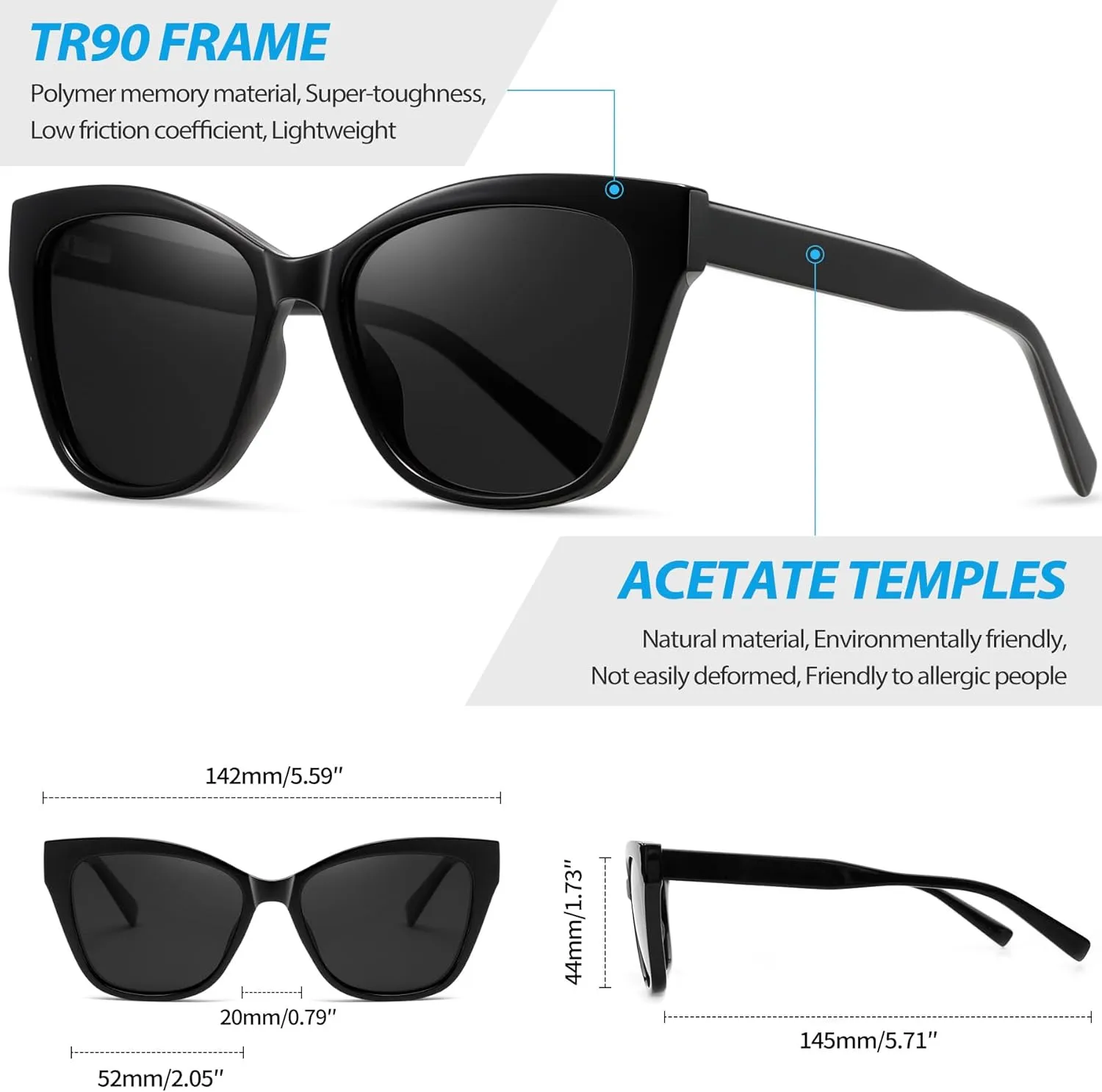 Joopin Oversized Cateye Sunglasses for Women Fashion Cat Eye Sun Glasses UV Protection Ladies Shades Sunnies