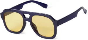JUDOO Retro 70s Square Flat Aviator Sunglasses for Women Men Trendy Rectangle Double Bridge Geometric Sun Glasses Shades