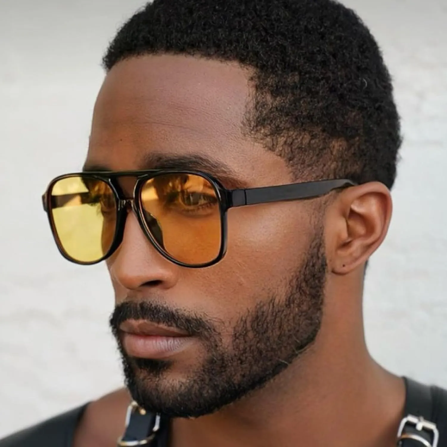 JUDOO Retro 70s Square Flat Aviator Sunglasses for Women Men Trendy Rectangle Double Bridge Geometric Sun Glasses Shades