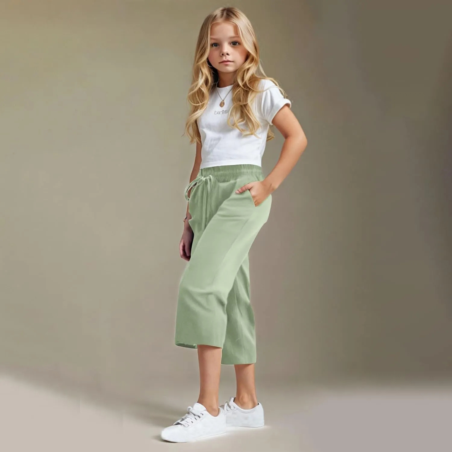 Kids Girl Boy Pants Shorts for Kid Linen Loose Fit High Cut Flare Wide Leg Summer Fall Pants 2025