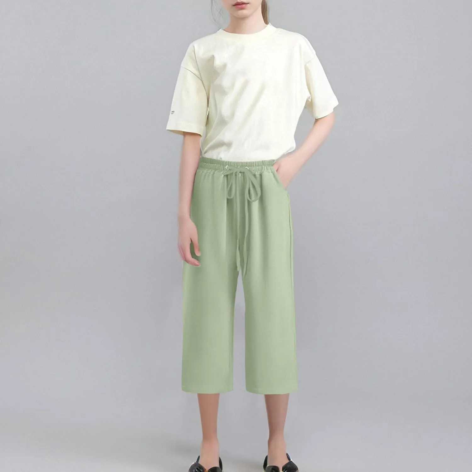 Kids Girl Boy Pants Shorts for Kid Linen Loose Fit High Cut Flare Wide Leg Summer Fall Pants 2025