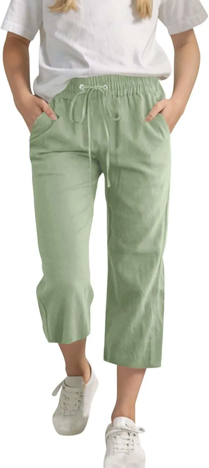 Kids Girl Boy Pants Shorts for Kid Linen Loose Fit High Cut Flare Wide Leg Summer Fall Pants 2025