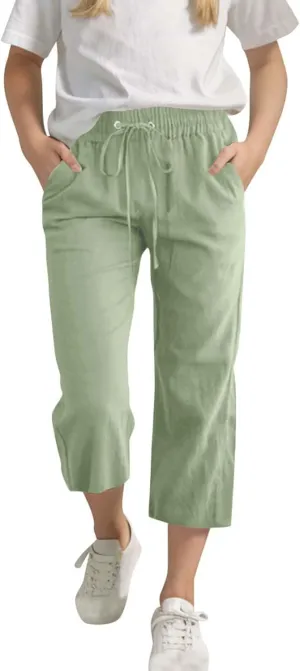 Kids Girl Boy Pants Shorts for Kid Linen Loose Fit High Cut Flare Wide Leg Summer Fall Pants 2025