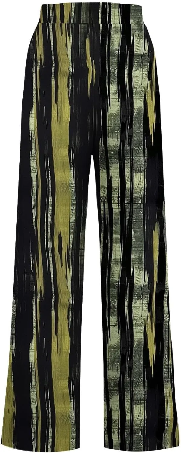 Ladies Print Pants Sweat Pants for Women Work Out Gym High Cut Flare Wide Leg Fall Summer 2025