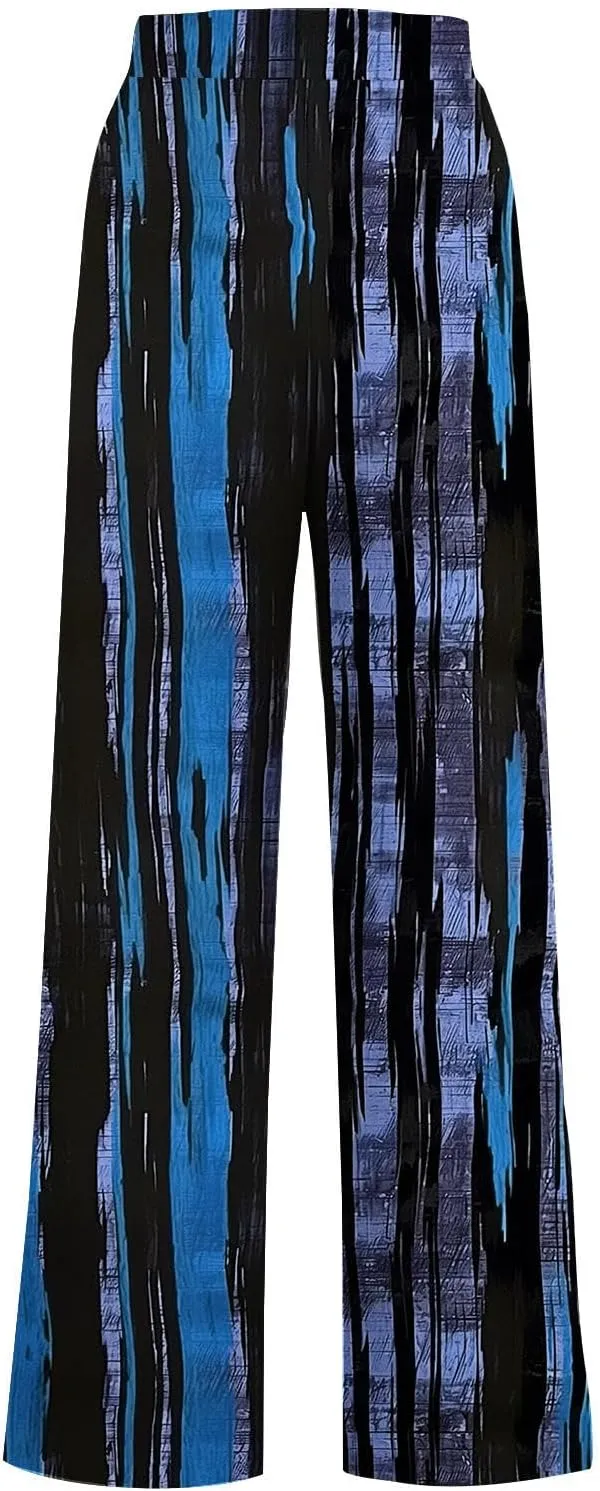 Ladies Print Pants Sweat Pants for Women Work Out Gym High Cut Flare Wide Leg Fall Summer 2025
