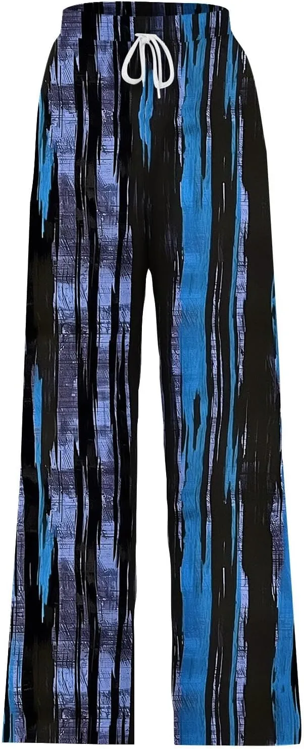 Ladies Print Pants Sweat Pants for Women Work Out Gym High Cut Flare Wide Leg Fall Summer 2025
