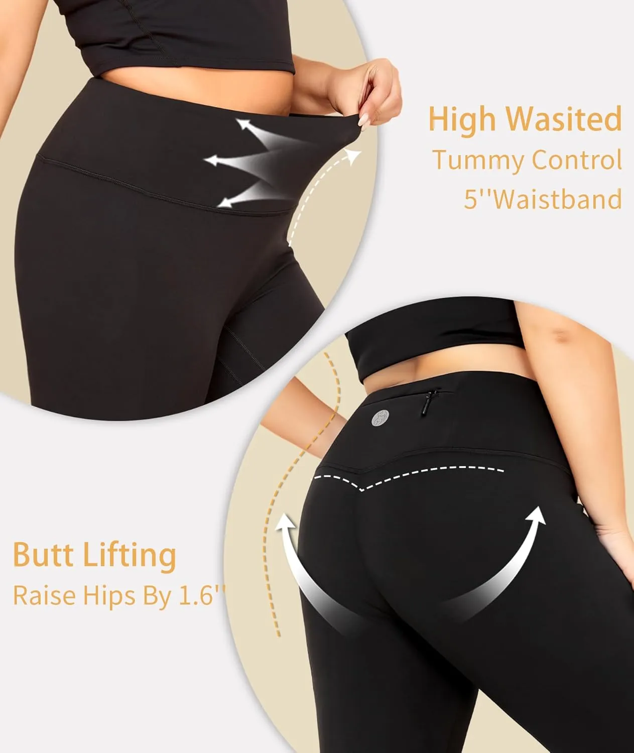 LALAGEN Womens Plus Size Fleece Lined Leggings Water Resistant Thermal Winter Warm High Waisted Workout Pants with Pockets