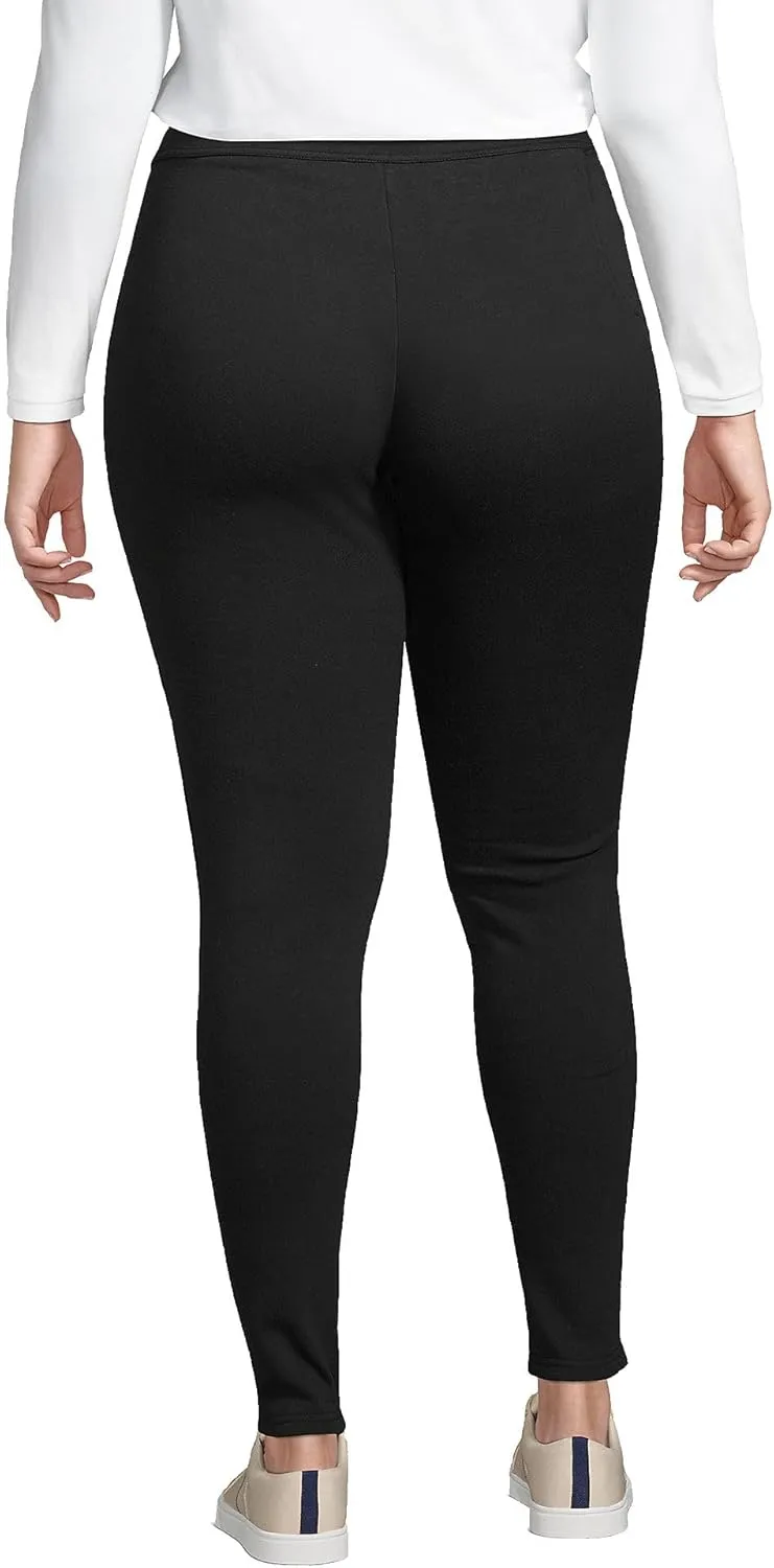 Lands' End Women's High Rise Serious Sweats Fleece-Lined Pocket Leggings