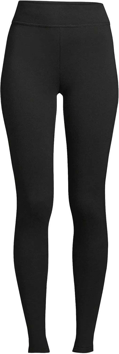Lands' End Women's High Rise Serious Sweats Fleece-Lined Pocket Leggings