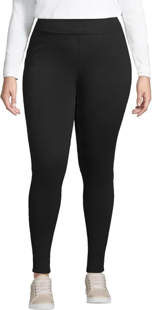 Lands' End Women's High Rise Serious Sweats Fleece-Lined Pocket Leggings