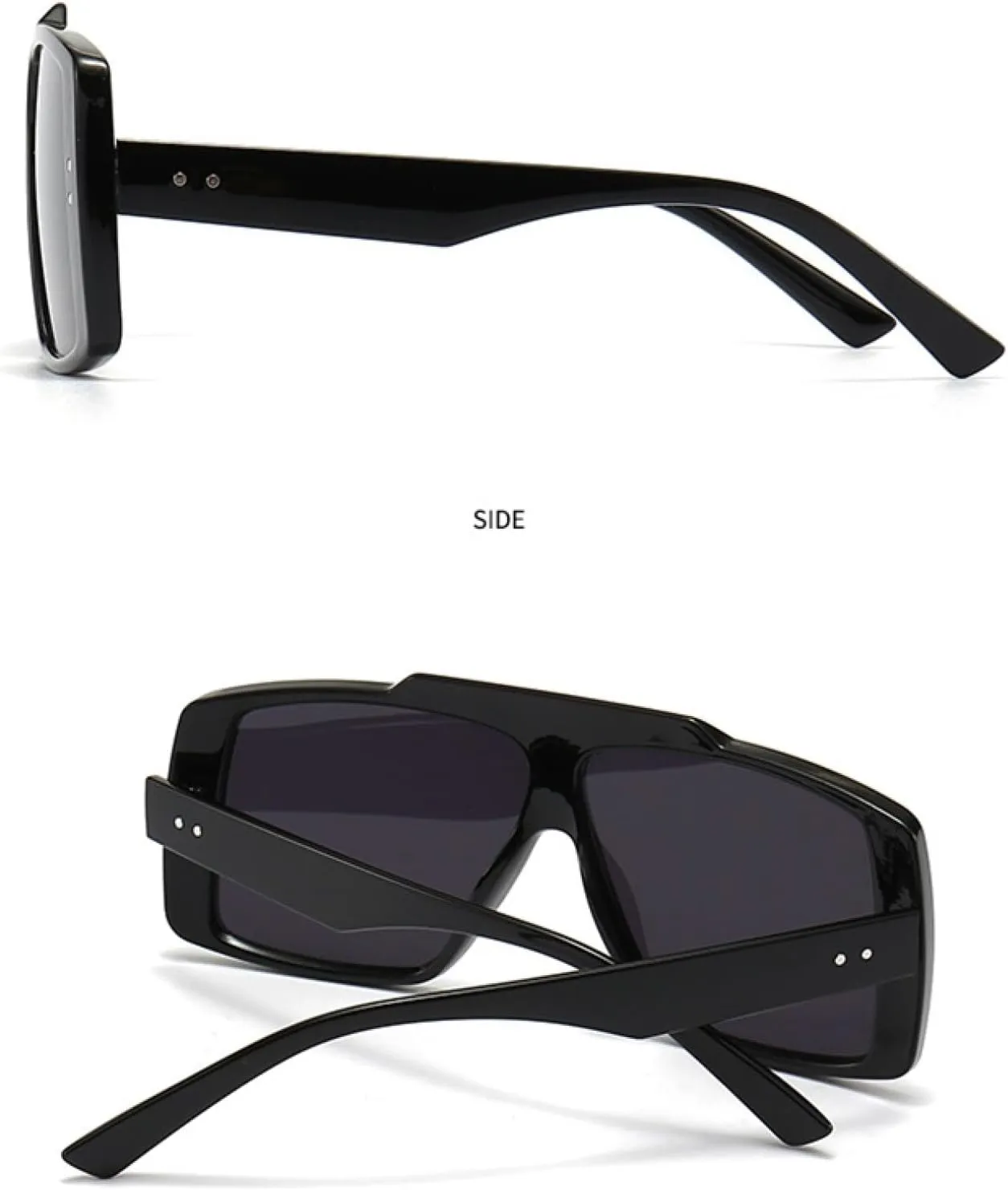 Large Frame Sunglasses Women Vintage Oversized Sun Glasses Men Fashion Luxury Flat Top Shades