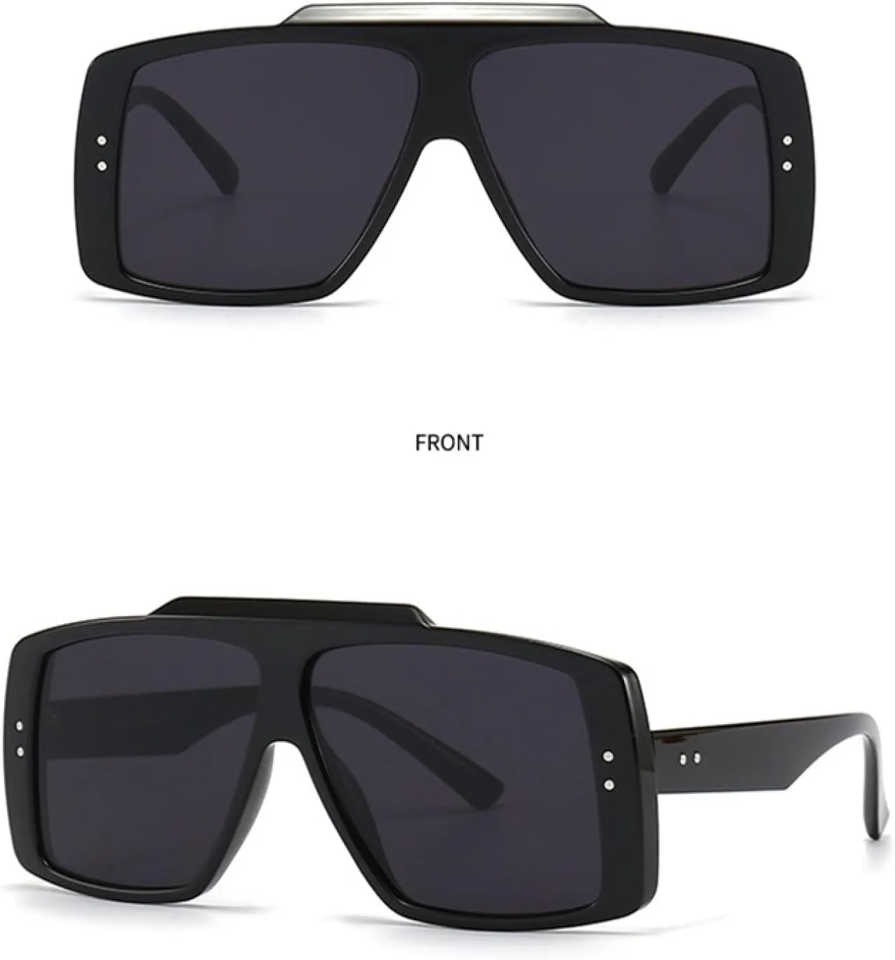 Large Frame Sunglasses Women Vintage Oversized Sun Glasses Men Fashion Luxury Flat Top Shades