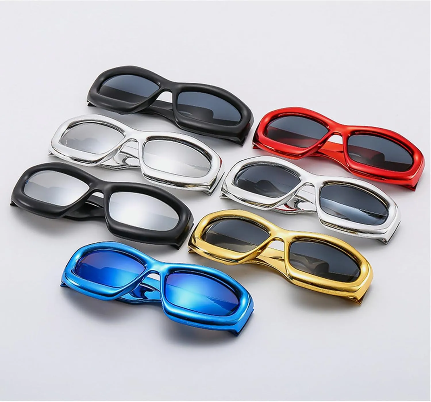 laureles Oversized Women's Y2K Sunglasses Blue Red Cat Sunglasses Men Vintage Driving Punk Sun Glasses