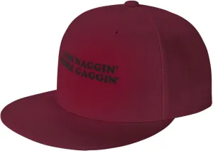 Less Naggin' More Gaggin' Flat Brim Baseball Cap,Classic Snapback Hat Adjustable Trucker Hats for Men & Women,Black