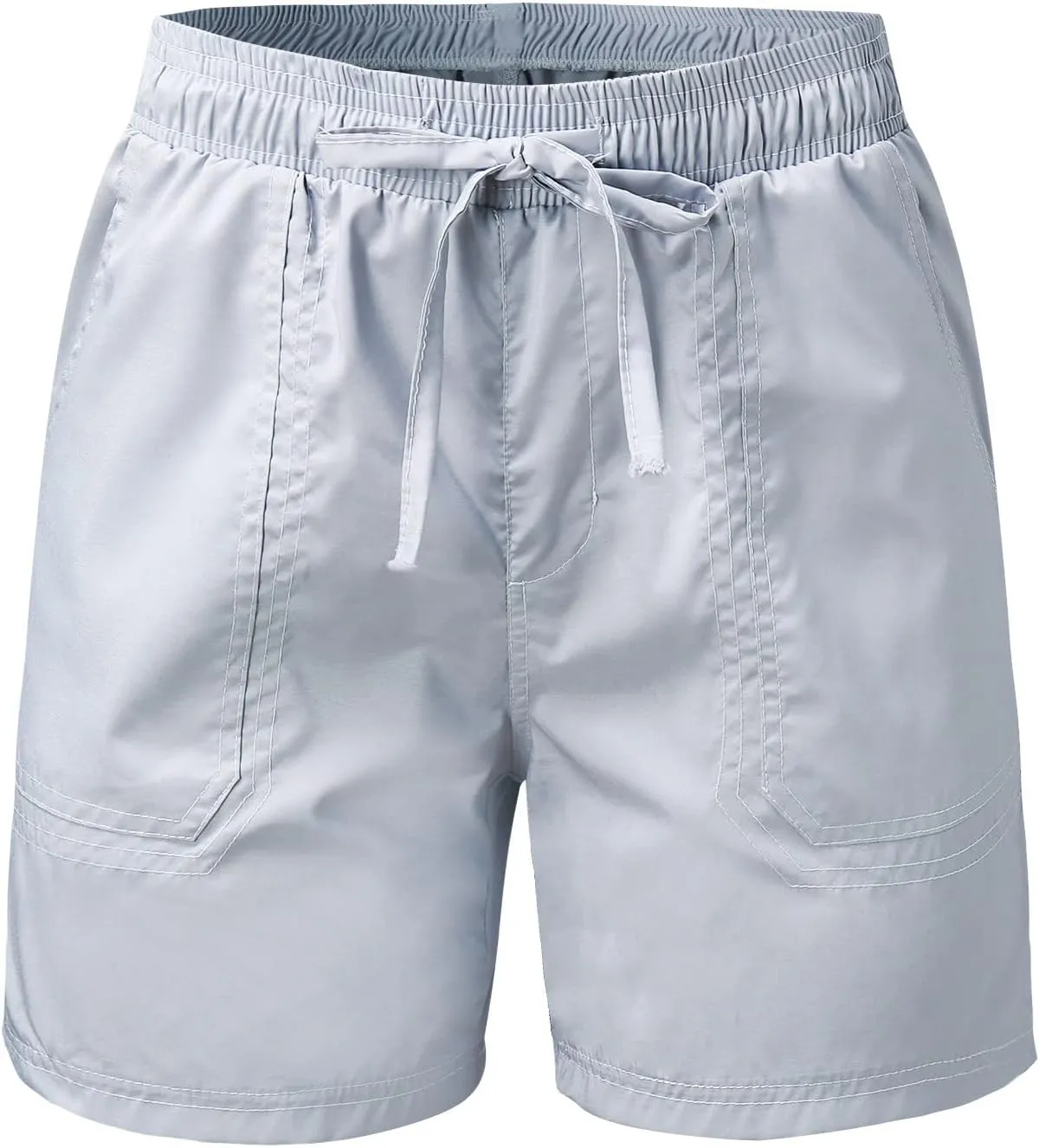 Linen Paperbag Shorts for Women High Waisted Wide Leg Pants Drawstring Baggy Sweatpants Summer Bermuda Shorts, Medium