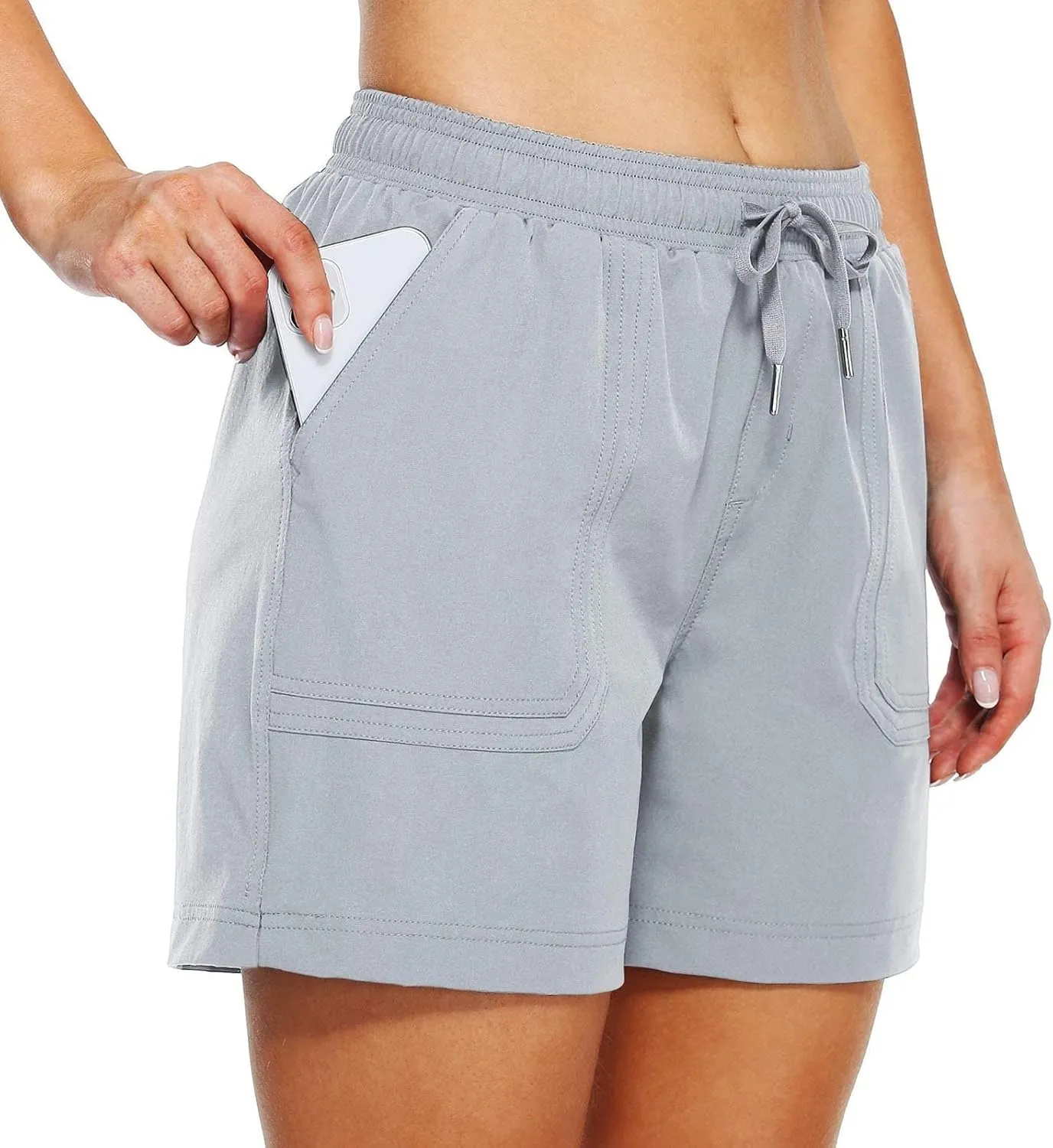 Linen Paperbag Shorts for Women High Waisted Wide Leg Pants Drawstring Baggy Sweatpants Summer Bermuda Shorts, Medium