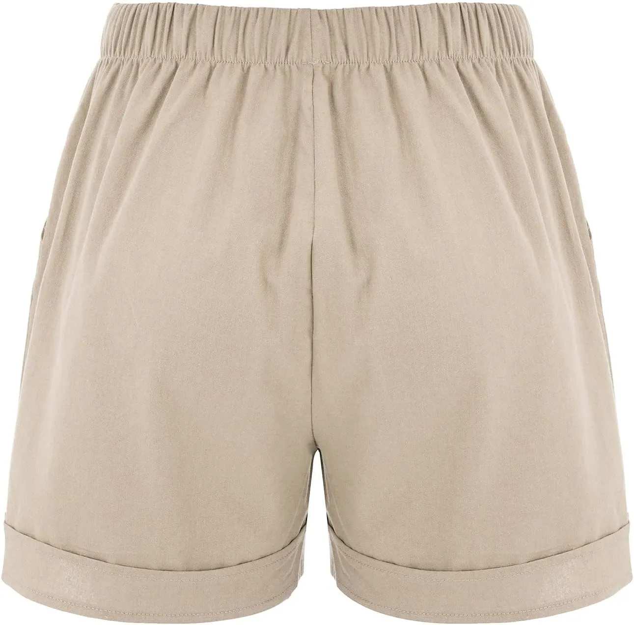 Linen Paperbag Shorts for Women High Waisted Wide Leg Pants Drawstring Baggy Sweatpants Summer Bermuda Shorts, Medium