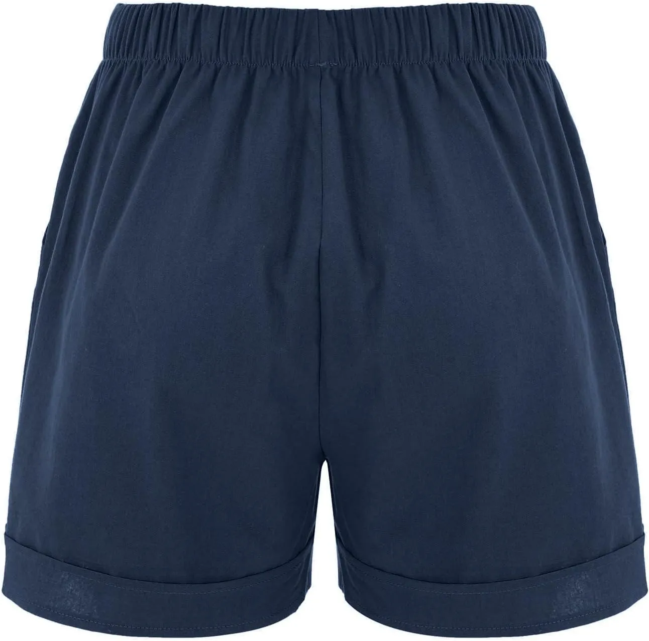 Linen Paperbag Shorts for Women High Waisted Wide Leg Pants Drawstring Baggy Sweatpants Summer Bermuda Shorts, Medium