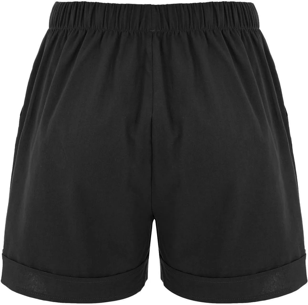 Linen Paperbag Shorts for Women High Waisted Wide Leg Pants Drawstring Baggy Sweatpants Summer Bermuda Shorts, Medium