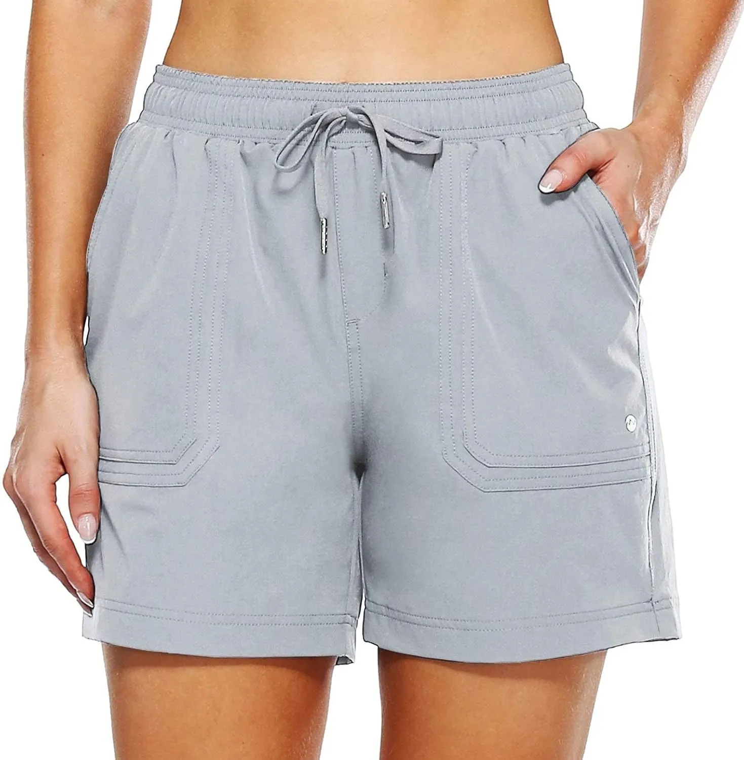 Linen Paperbag Shorts for Women High Waisted Wide Leg Pants Drawstring Baggy Sweatpants Summer Bermuda Shorts, Medium