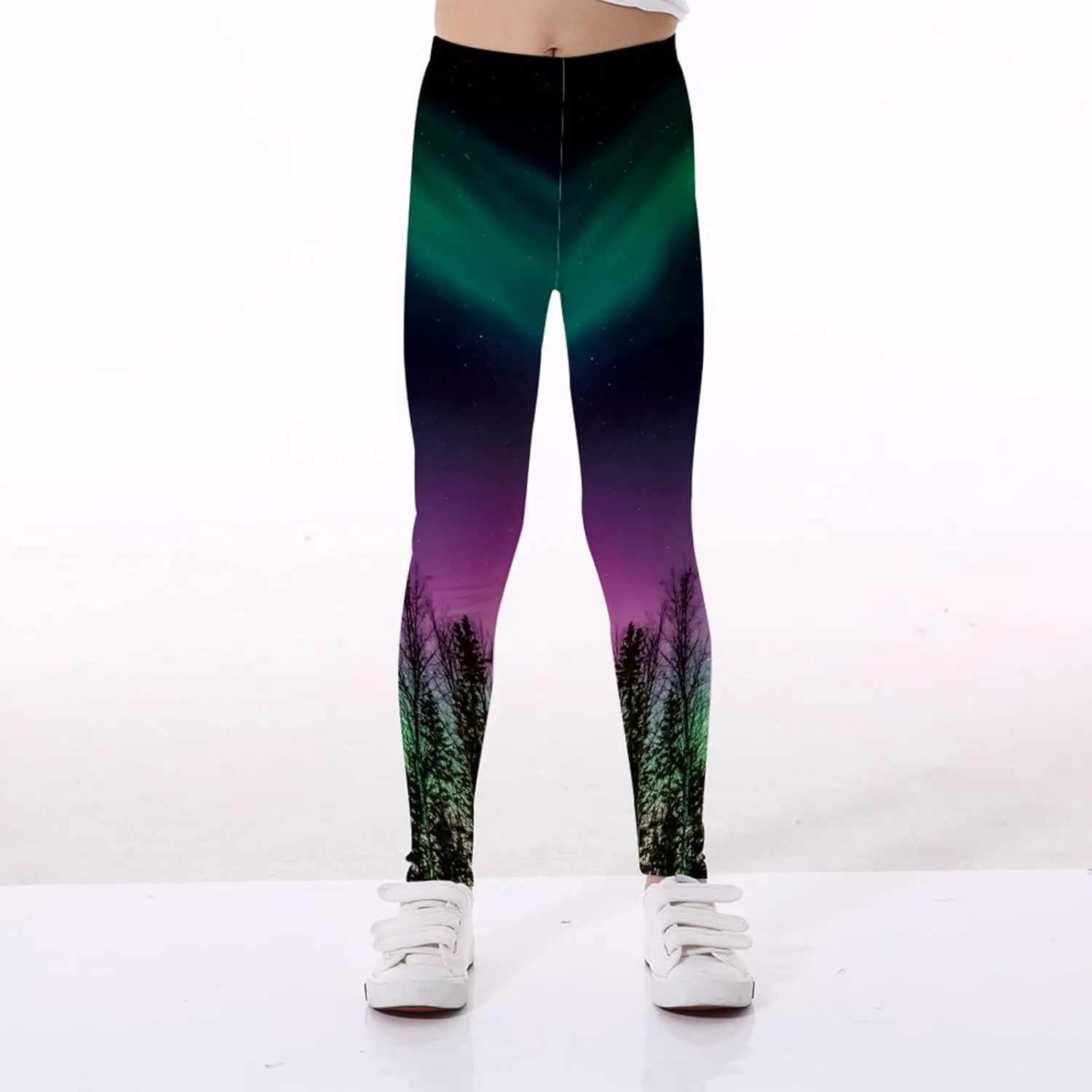 Little Girls' Printed Leggings Toddlers Active Stretch Leggings Kids Yoga Pants Performance Sports Tights