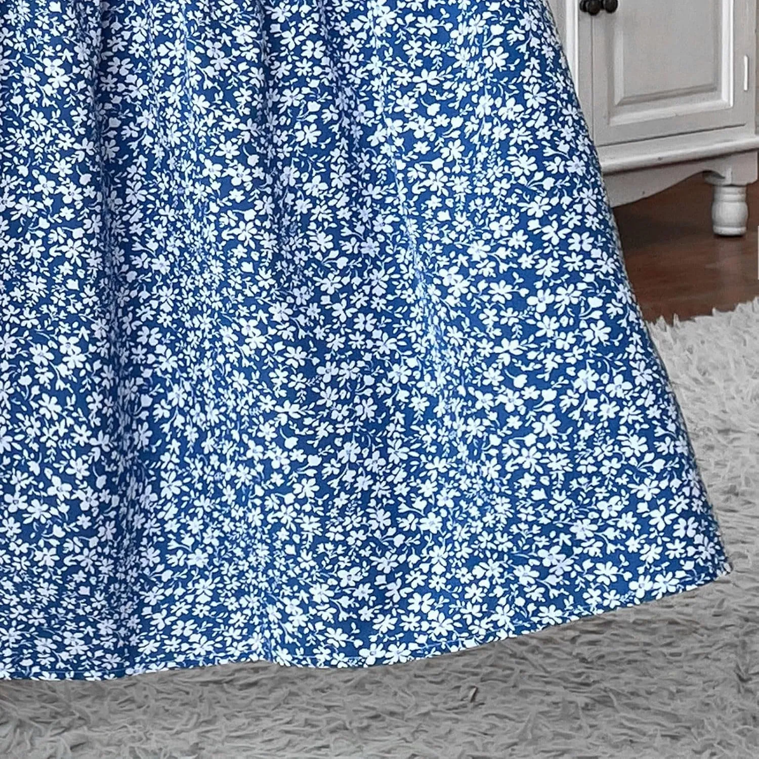 Long Skirts for Women 2025 Summer Floral Print Boho Vacation Skirt Casual Elastic Waist Tiered Skirt with Pocket
