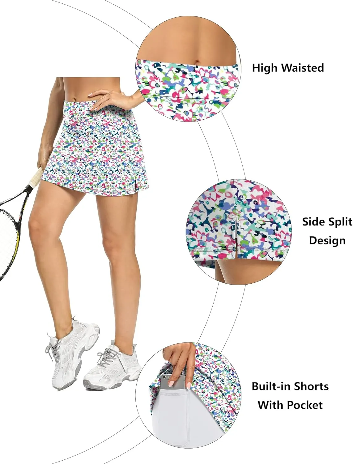 LouKeith Tennis Skirts for Women Golf Athletic Activewear Skorts Mini Summer Workout Running Shorts with Pockets