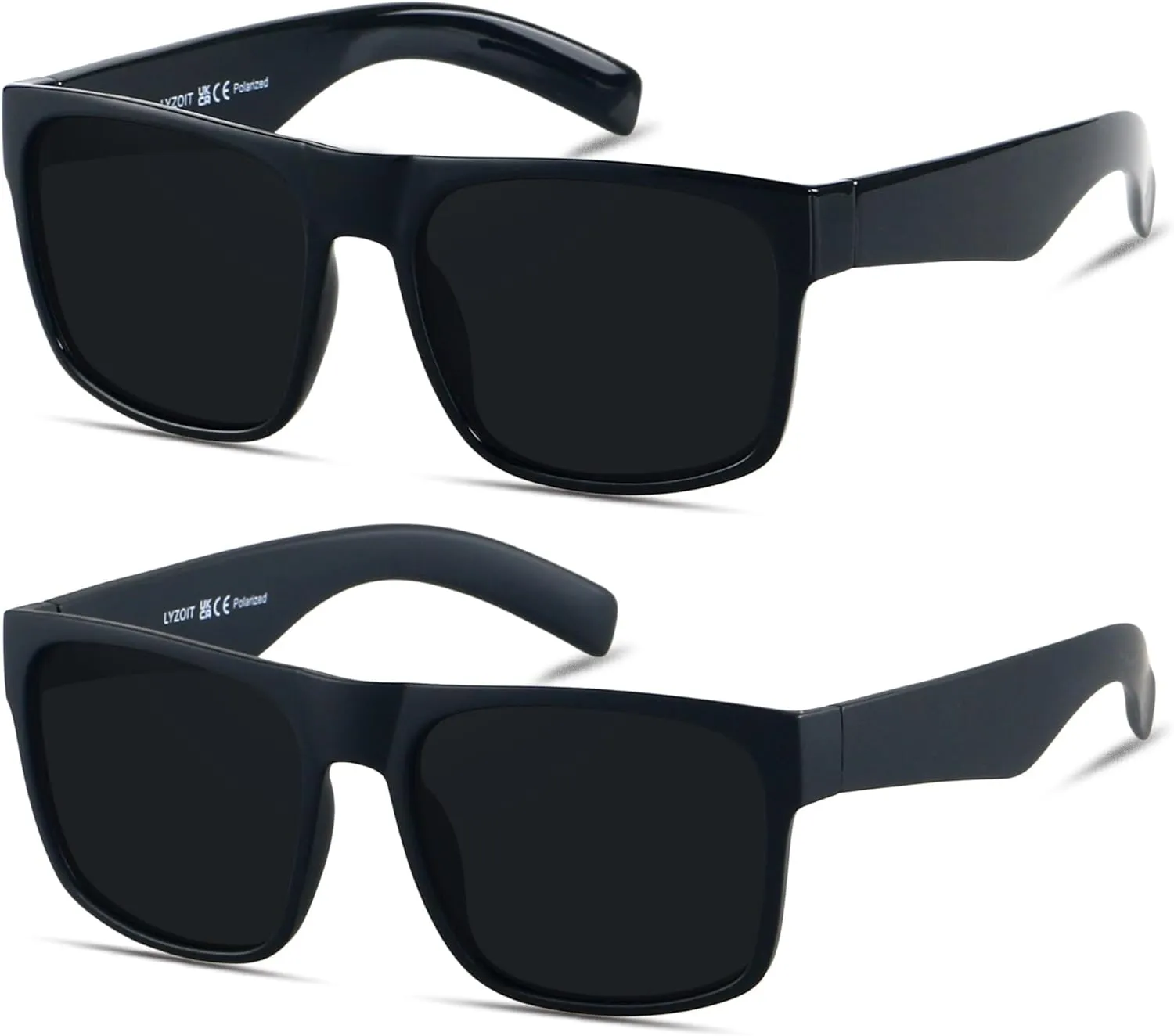 LYZOIT Extra Large Sunglasses for Big Wide Heads Mens Polarized XL Oversized Square Sun Glasses