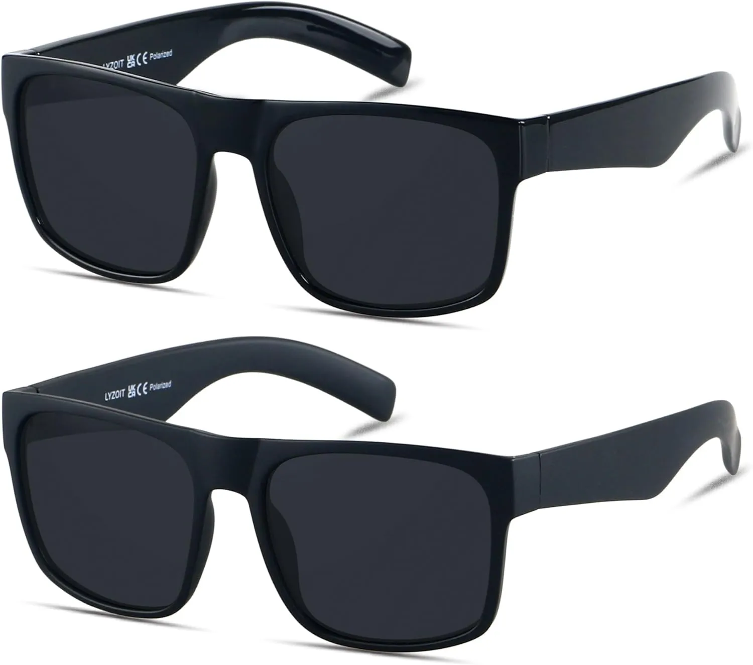 LYZOIT Extra Large Sunglasses for Big Wide Heads Mens Polarized XL Oversized Square Sun Glasses