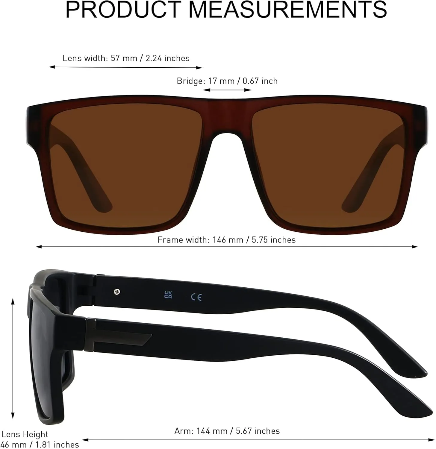 LYZOIT Square Sunglasses for Men Women Polarized Oversized Big UV Protection Rectangle Shades