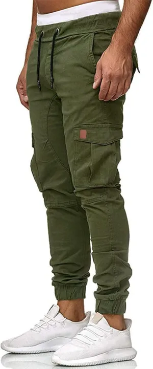 Men's Athletic Joggers Stretch Sweatpants with Zipper Pockets Running Workout Gym Track Golf Pants for Men