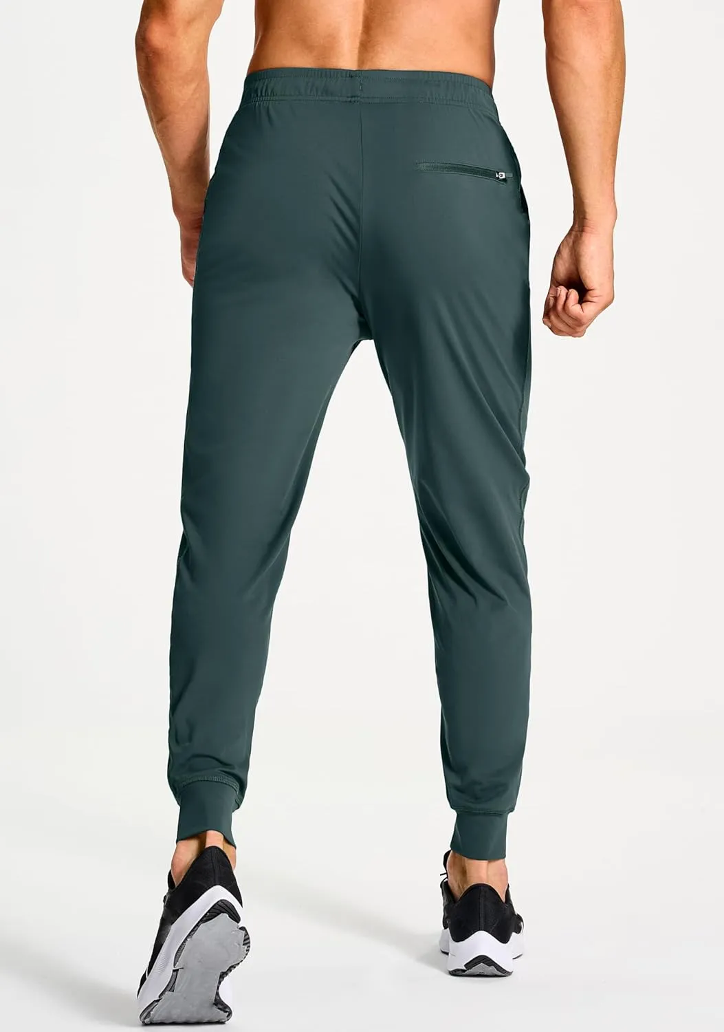 Men's Athletic Joggers Stretch Sweatpants with Zipper Pockets Running Workout Gym Track Golf Pants for Men