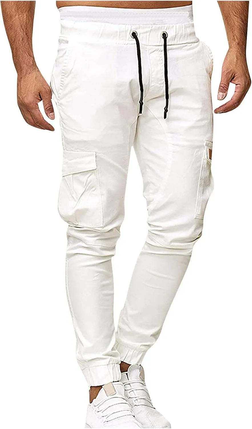 Men's Athletic Joggers Stretch Sweatpants with Zipper Pockets Running Workout Gym Track Golf Pants for Men