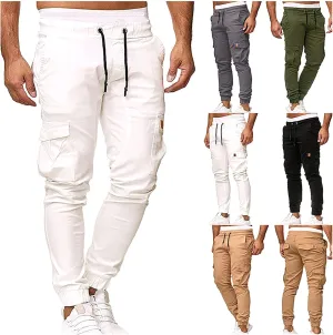Men's Athletic Joggers Stretch Sweatpants with Zipper Pockets Running Workout Gym Track Golf Pants for Men