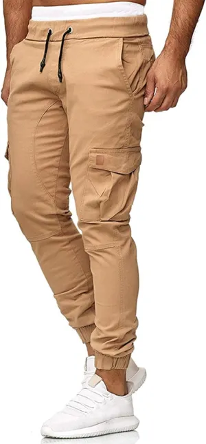 Men's Athletic Joggers Stretch Sweatpants with Zipper Pockets Running Workout Gym Track Golf Pants for Men