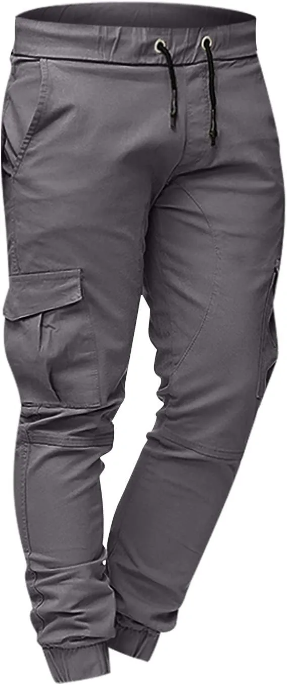 Men's Athletic Joggers Stretch Sweatpants with Zipper Pockets Running Workout Gym Track Golf Pants for Men