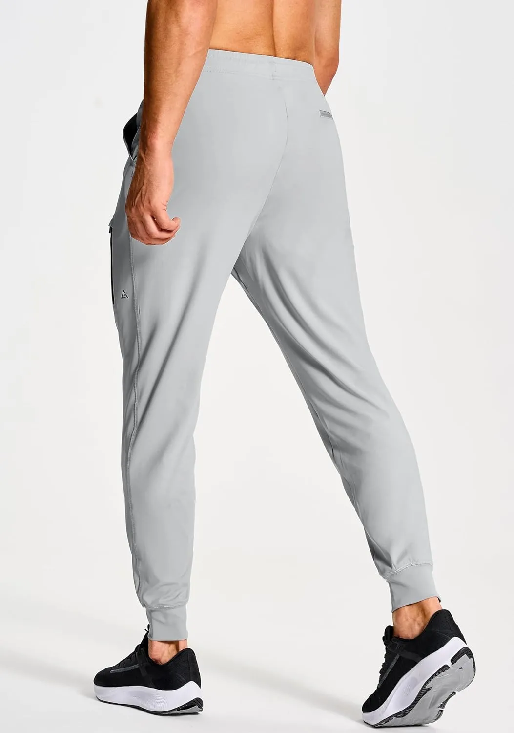 Men's Athletic Joggers Stretch Sweatpants with Zipper Pockets Running Workout Gym Track Golf Pants for Men