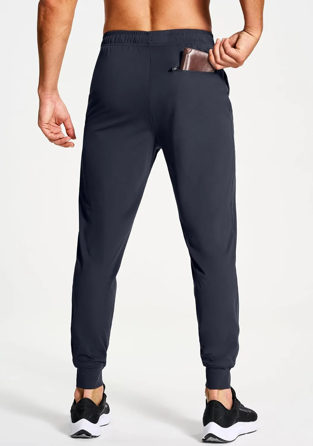 Men's Athletic Joggers Sweatpants with Zipper Pockets Running Gym Track Workout Pants for Men