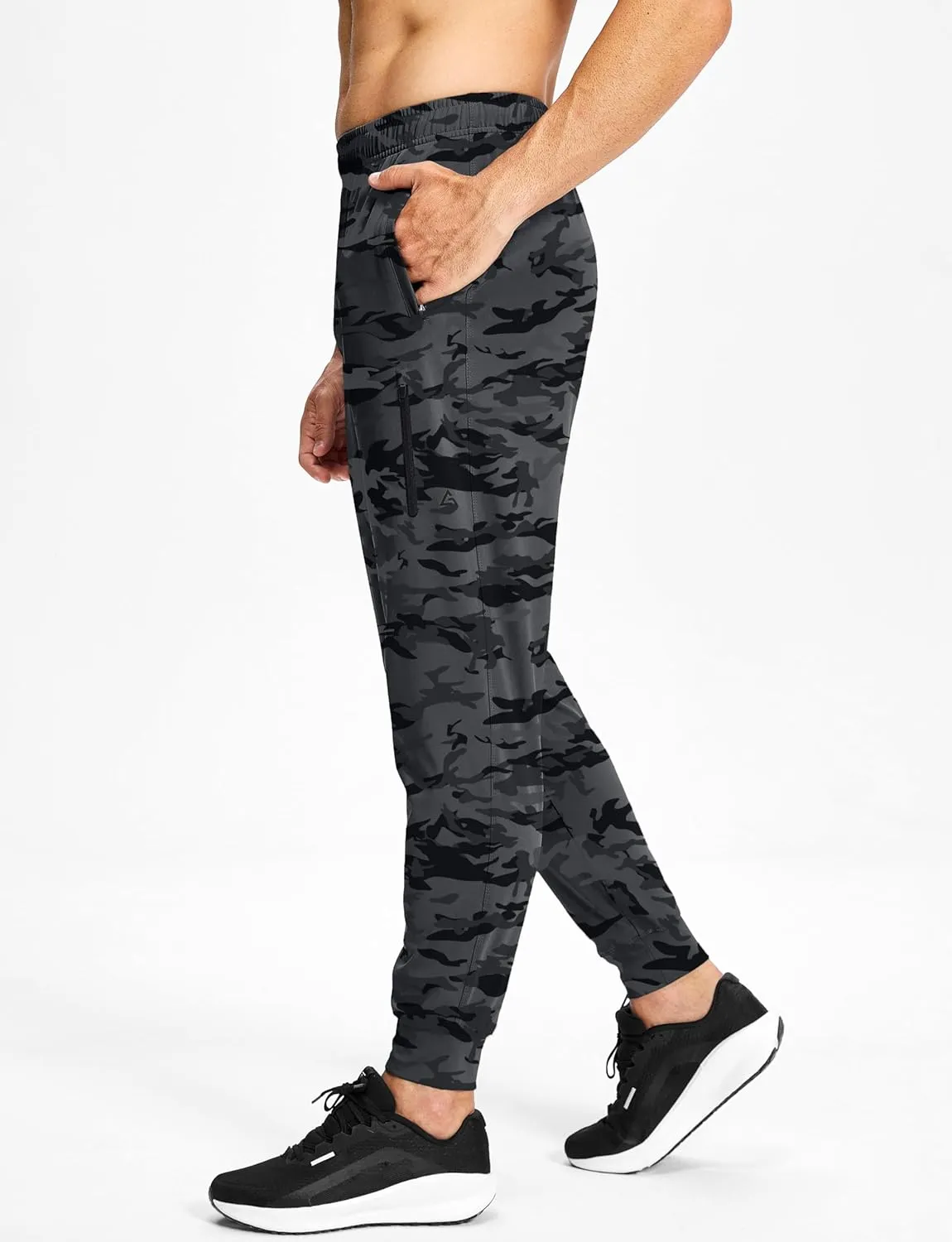 Men's Athletic Joggers Sweatpants with Zipper Pockets Running Gym Track Workout Pants for Men