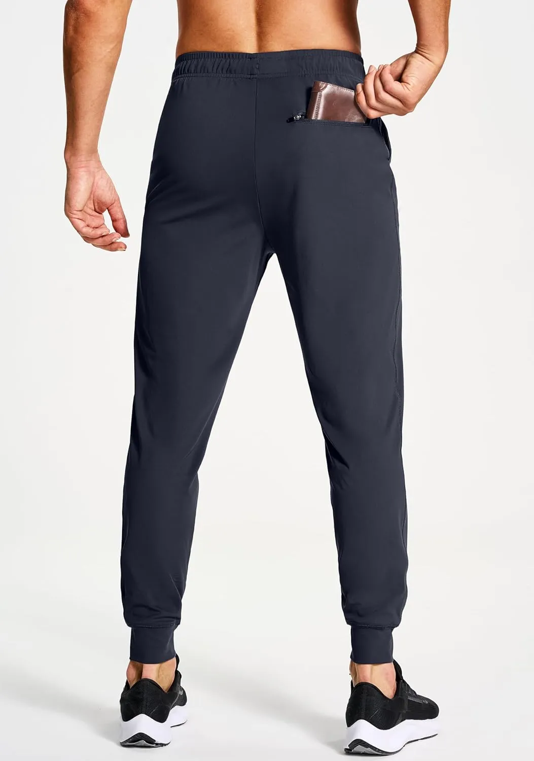 Men's Athletic Joggers Sweatpants with Zipper Pockets Running Gym Track Workout Pants for Men