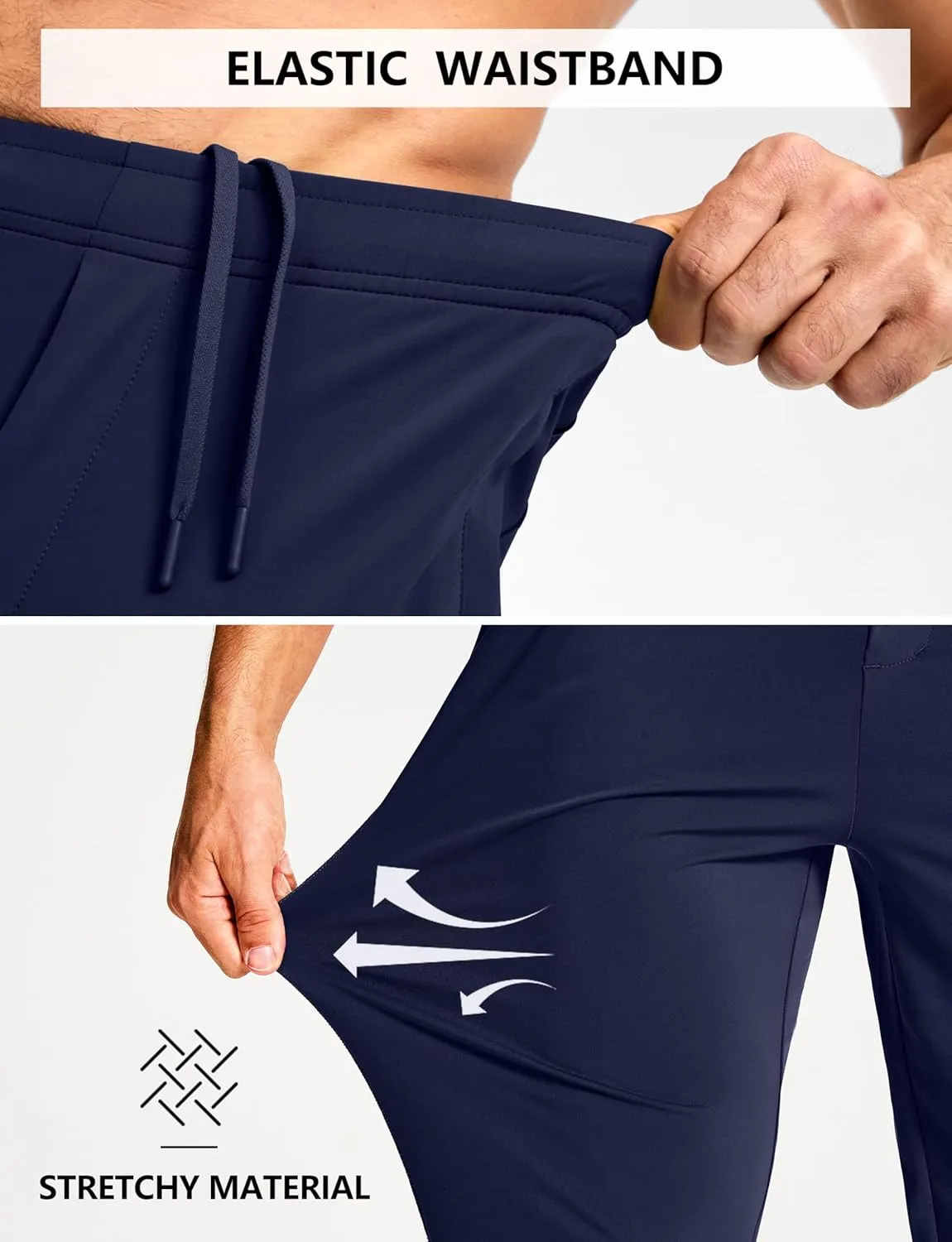 Men's Athletic Joggers Sweatpants with Zipper Pockets Running Gym Track Workout Pants for Men