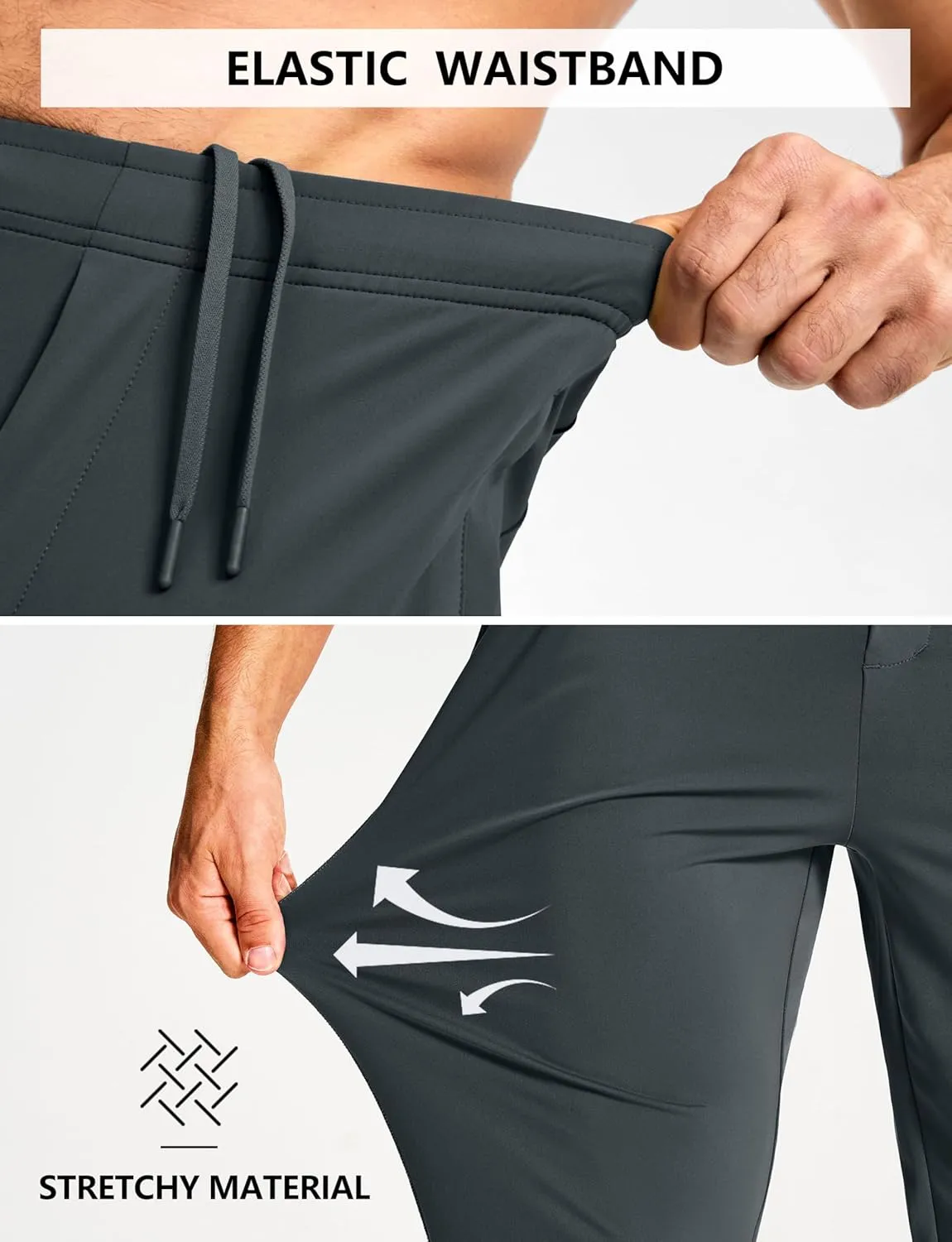 Men's Athletic Joggers Sweatpants with Zipper Pockets Running Gym Track Workout Pants for Men