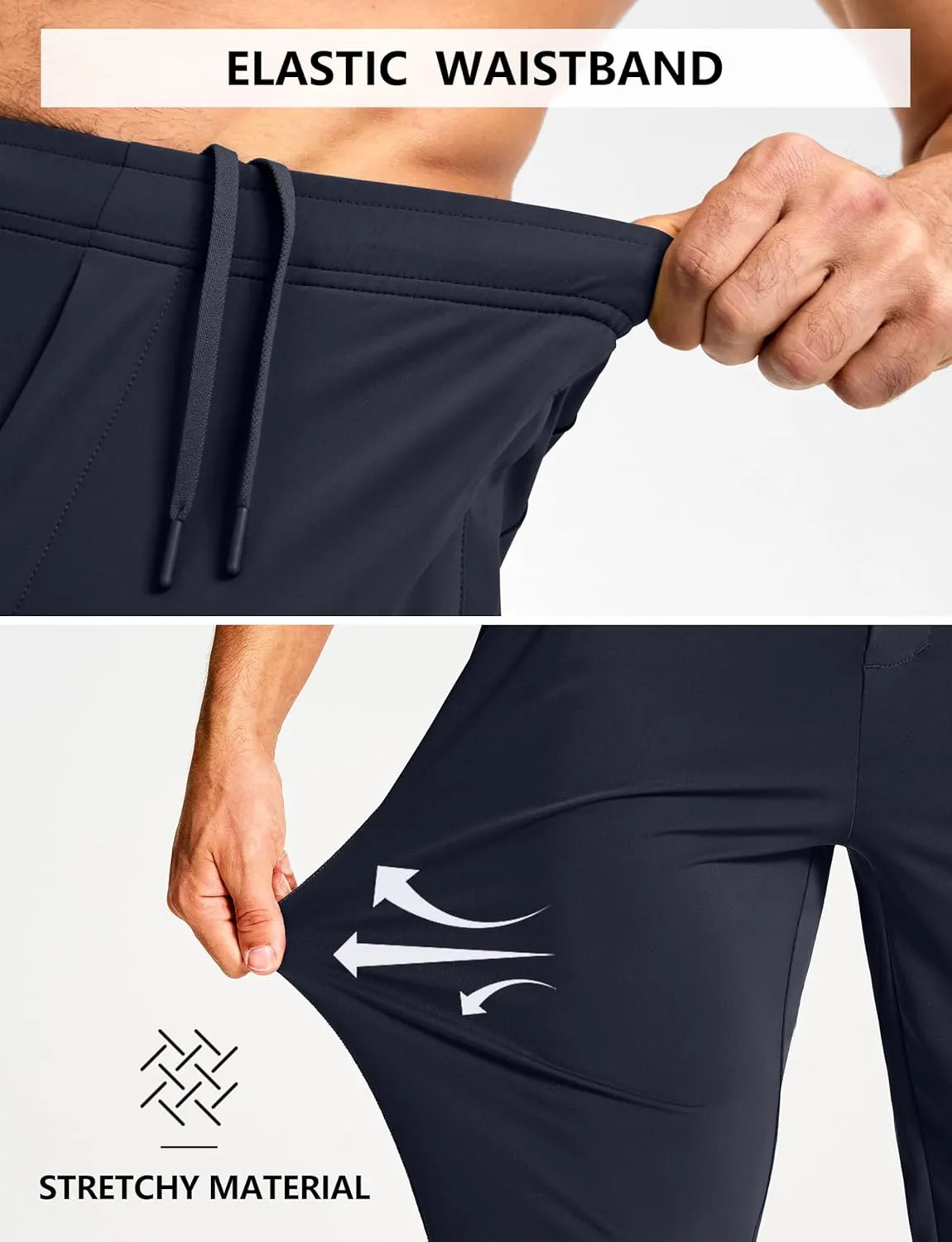 Men's Athletic Joggers Sweatpants with Zipper Pockets Running Gym Track Workout Pants for Men