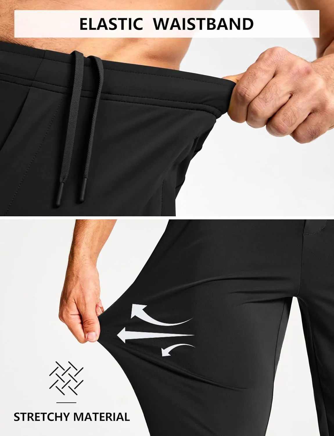 Men's Athletic Joggers Sweatpants with Zipper Pockets Running Gym Track Workout Pants for Men