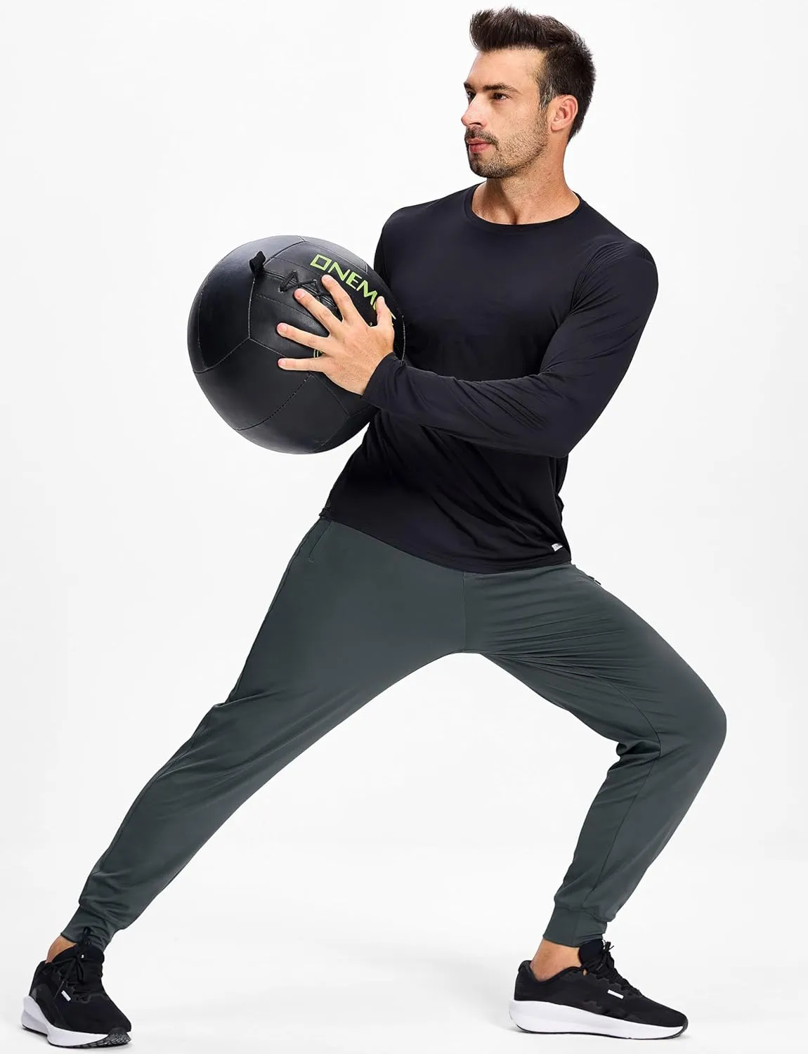 Men's Athletic Joggers Sweatpants with Zipper Pockets Running Gym Track Workout Pants for Men