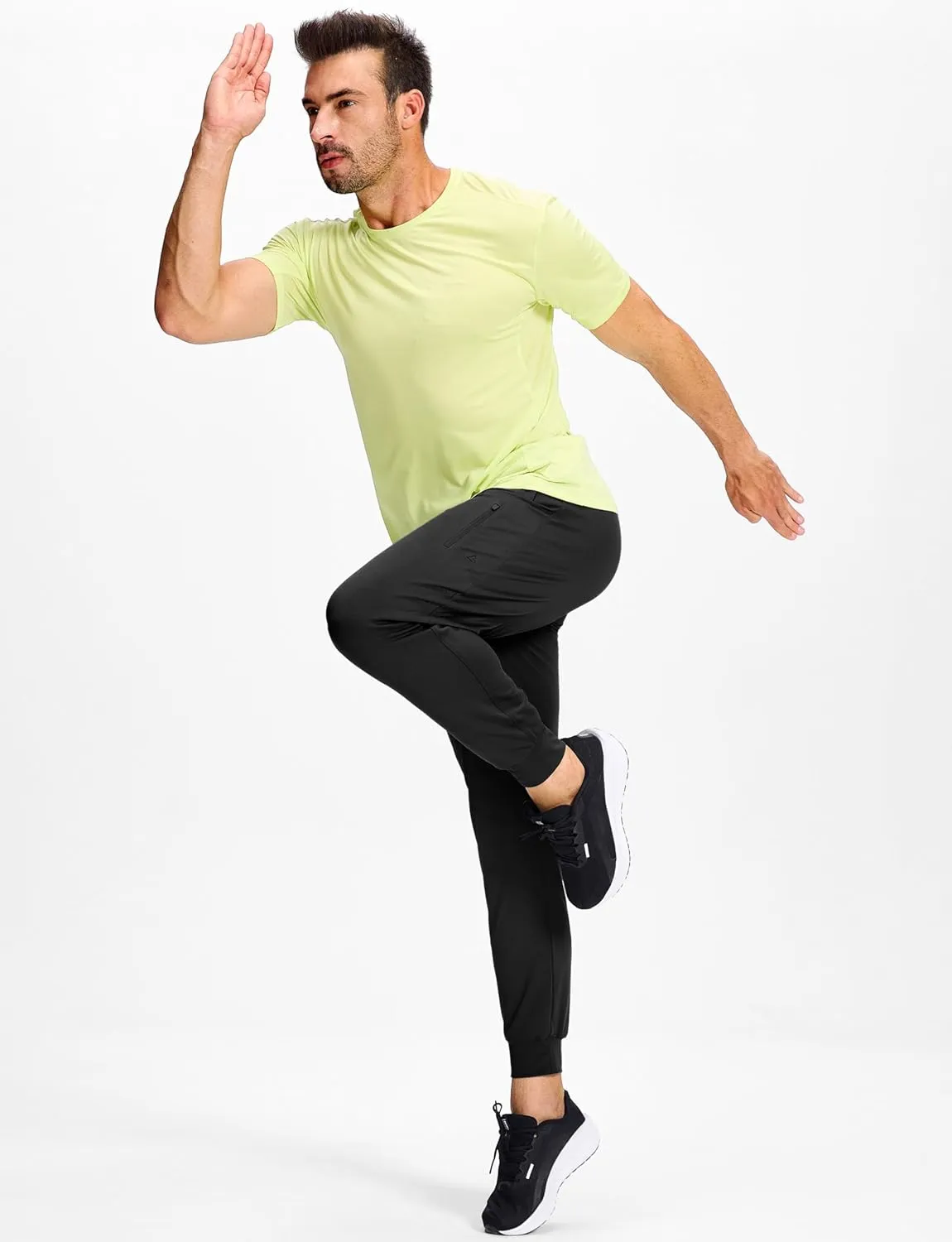 Men's Athletic Joggers Sweatpants with Zipper Pockets Running Gym Track Workout Pants for Men