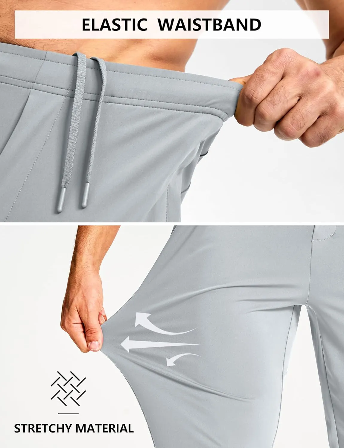 Men's Athletic Joggers Sweatpants with Zipper Pockets Running Gym Track Workout Pants for Men