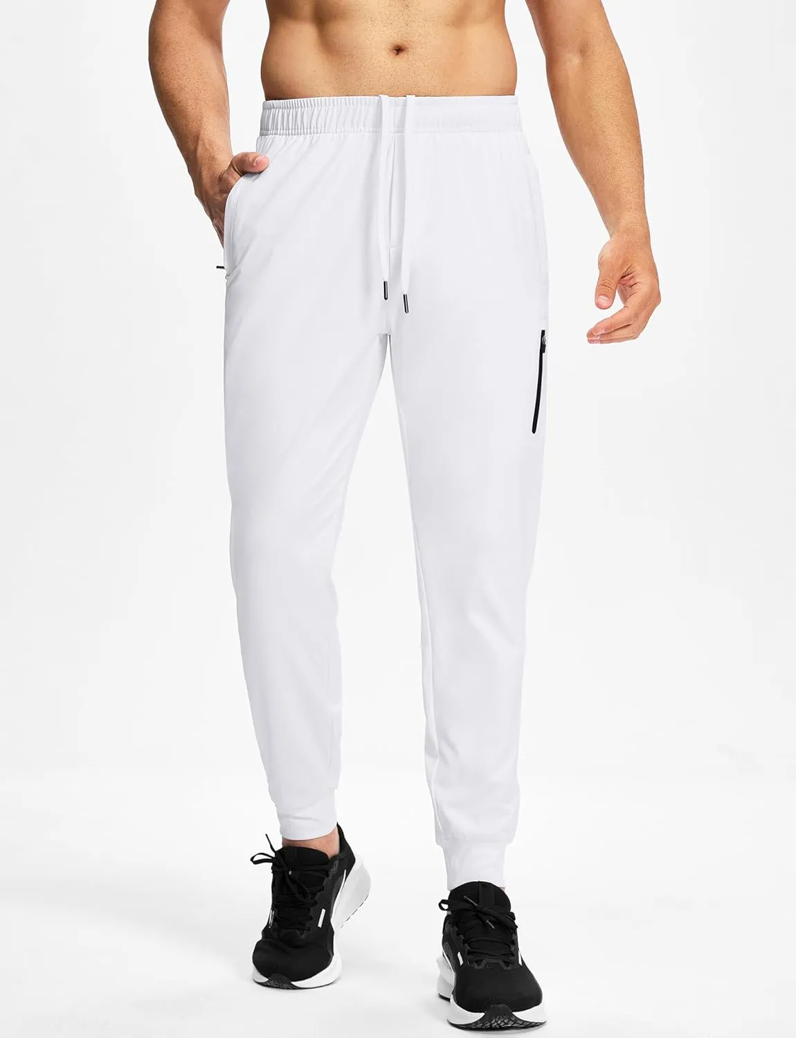 Men's Athletic Joggers Sweatpants with Zipper Pockets Running Gym Track Workout Pants for Men