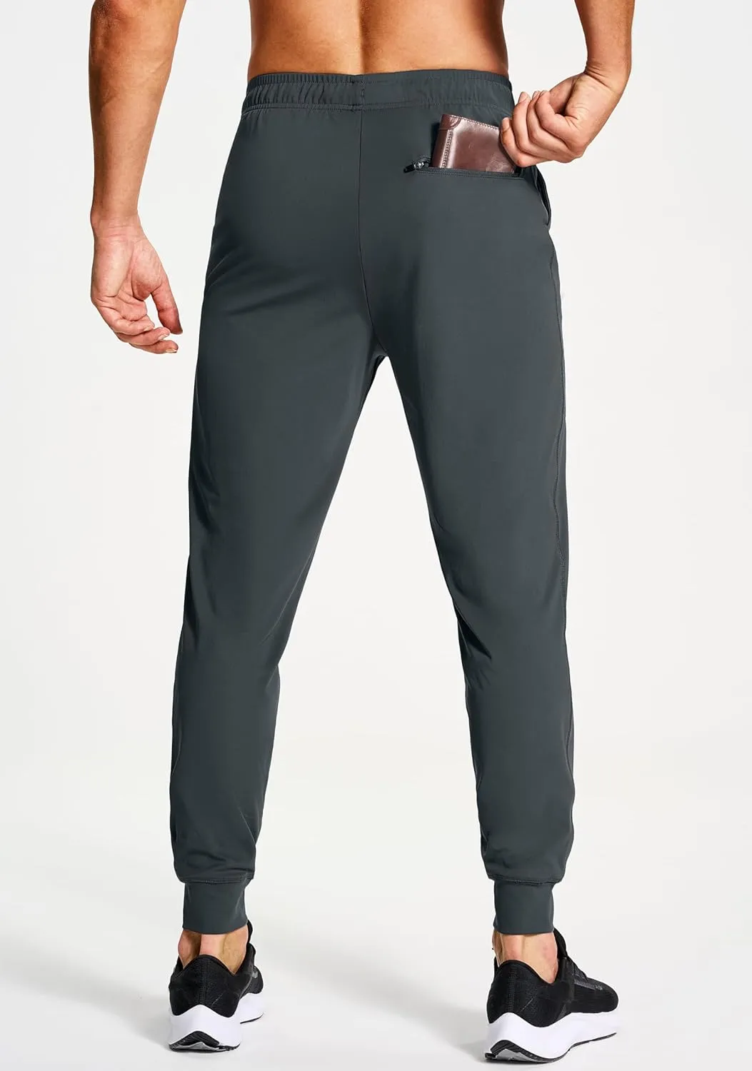 Men's Athletic Joggers Sweatpants with Zipper Pockets Running Gym Track Workout Pants for Men