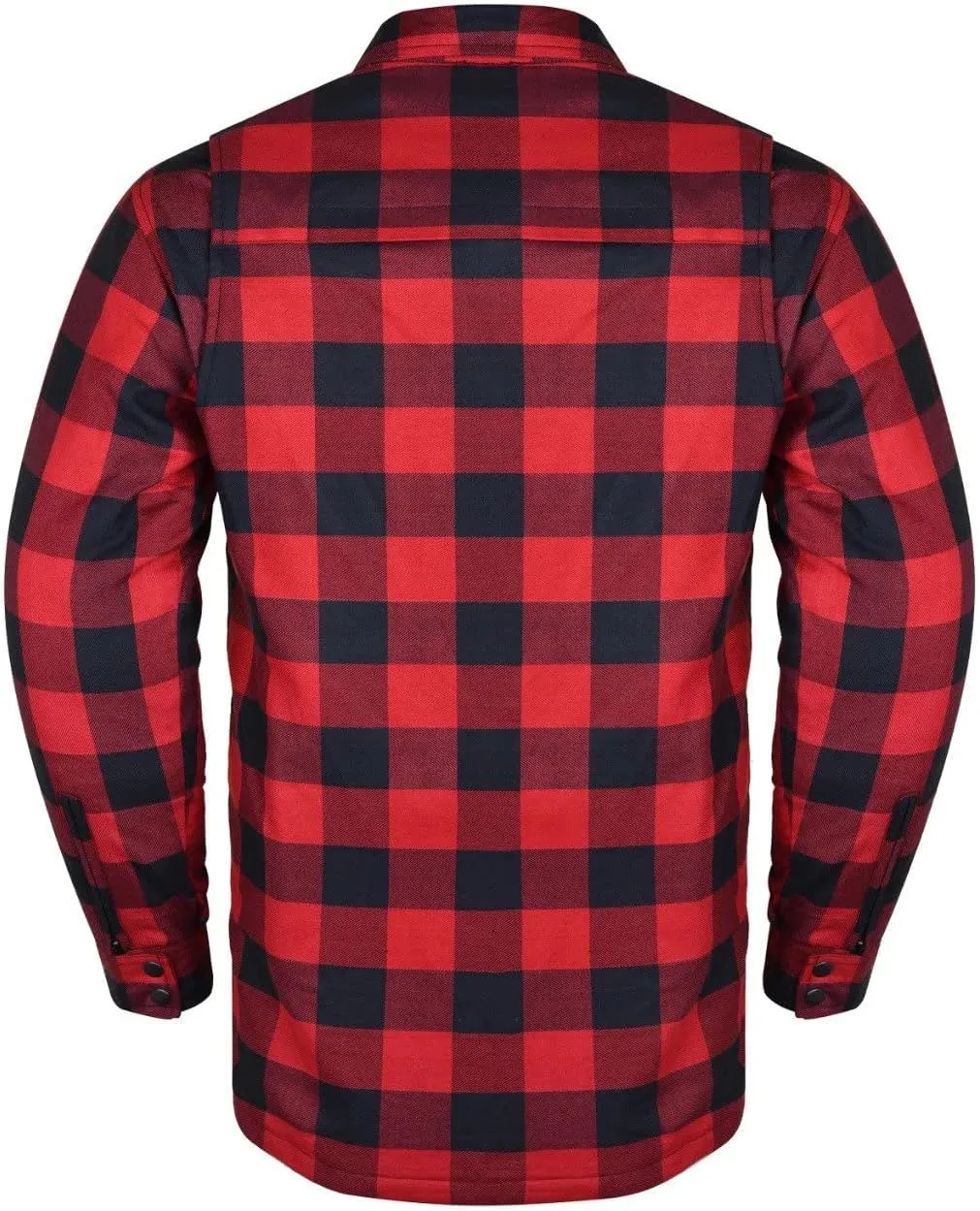 Men's Biker Armored Checkered Flannel Shirt with Kevlar, Waterproof Zippers & C.E. Approved Armors